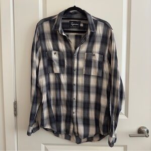 Topman Men's grey and White Plaid Shirt